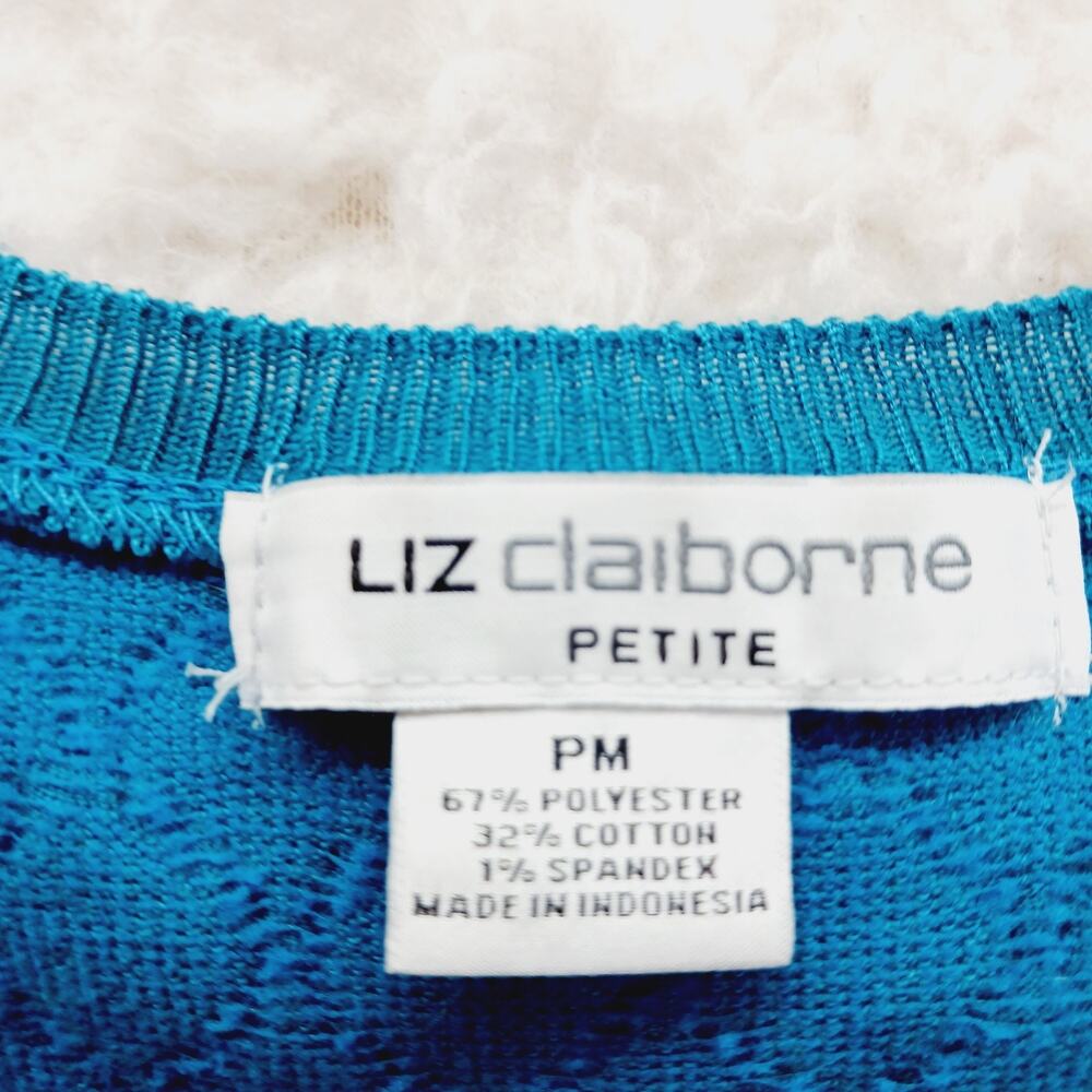 Tank Top Sweater Teal Diamond Classic Preppy Quiet Luxury Light Academia Sz PM - Picture 5 of 5